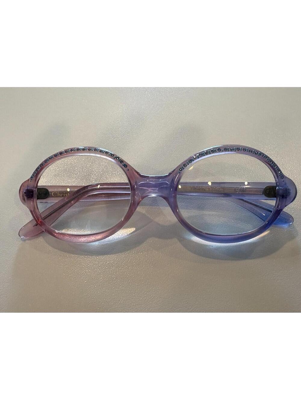 Vintage Christian Dior Eyeglass Frames Rhinestone Italy 5.5 Y2K Galliano Era